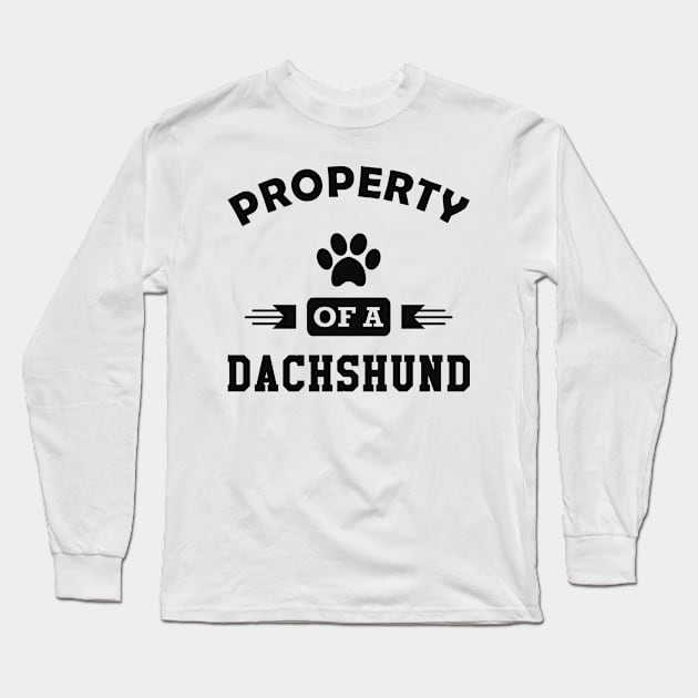 Dachshund dog - Property of a dachshund Long Sleeve T-Shirt by KC Happy Shop